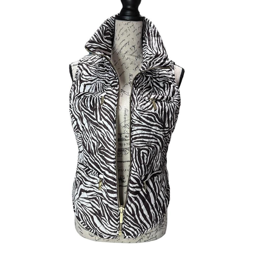 Michael Kors Animal Print Brown & White Vest Size Small - Picture 3 of 10